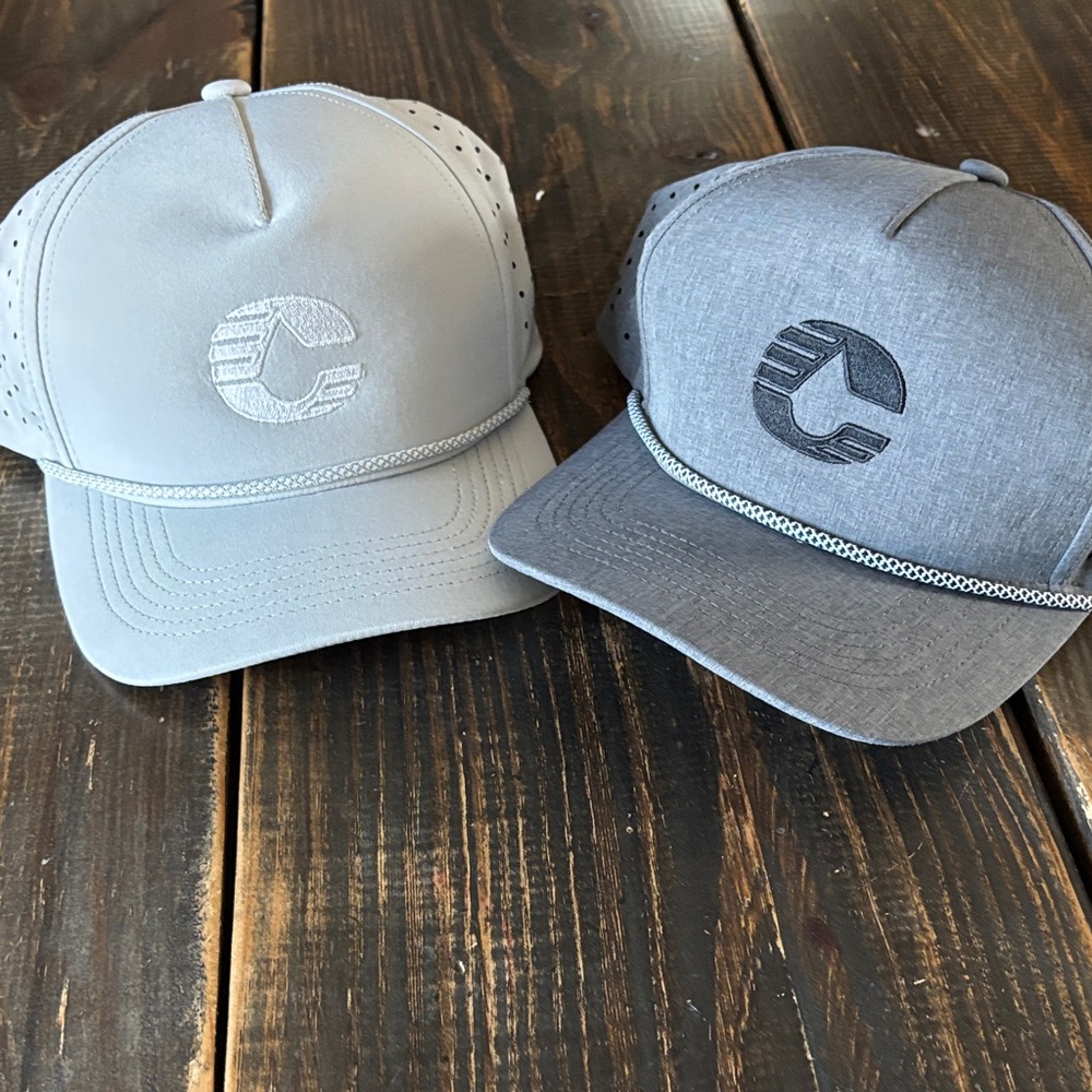 Hydro Performance One  One Gray and Light Gray Golf Caps